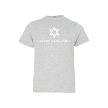 happy hanukkah kids t-shirt - ash - holiday t-shirts - soft and spun apparel