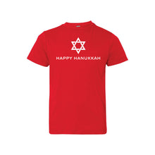 happy hanukkah kids t-shirt - red - holiday t-shirts - soft and spun apparel