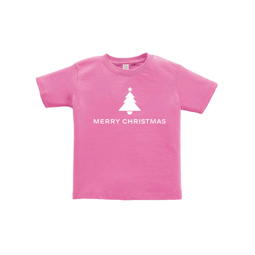 merry christmas toddler tee - raspberry - kids christmas clothes - soft and spun apparel