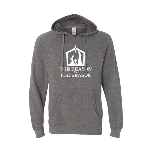 the reason for the season hoodie - nickel - christmas sweatshirt - soft and spun apparel