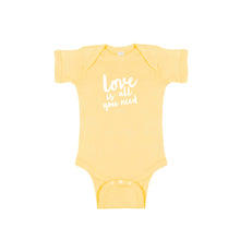 love is all you need onesie - banana - soft and spun apparel