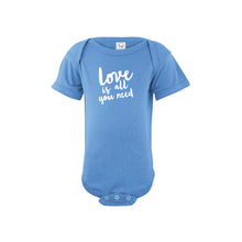 love is all you need onesie - carolina blue - soft and spun apparel
