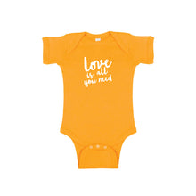 love is all you need onesie - gold - soft and spun apparel