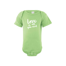 love is all you need onesie - key lime - soft and spun apparel