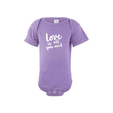 love is all you need onesie - lavender - soft and spun apparel