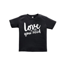 love is all you need toddler tee - black - soft and spun apparel