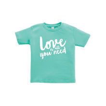 love is all you need toddler tee - caribbean - soft and spun apparel