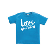 love is all you need toddler tee - cobalt - soft and spun apparel