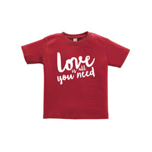 love is all you need toddler tee - garnet - soft and spun apparel
