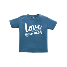 love is all you need toddler tee - indigo - soft and spun apparel