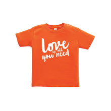 love is all you need toddler tee - orange - soft and spun apparel
