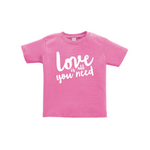 love is all you need toddler tee - raspberry - soft and spun apparel