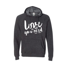 love is all you need and vodka pullover hoodie - carbon - soft and spun apparel