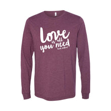 love is all you need and vodka t-shirt - maroon - soft and spun apparel