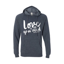 love is all you need and vodka pullover hoodie - midnight navy - soft and spun apparel
