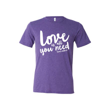 love is all you need and vodka t-shirt - purple - soft and spun apparel