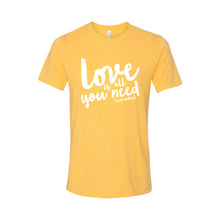 love is all you need and vodka t-shirt - yellow - soft and spun apparel