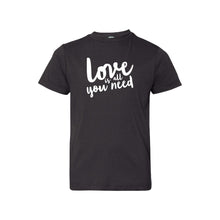 love is all you need kids t-shirt - black - soft and spun apparel