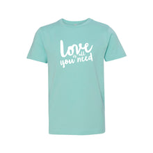 love is all you need kids t-shirt - caribbean - soft and spun apparel