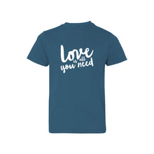 love is all you need kids t-shirt - indigo - soft and spun apparel