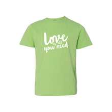 love is all you need kids t-shirt - key lime - soft and spun apparel