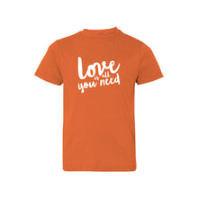 love is all you need kids t-shirt - orange - soft and spun apparel