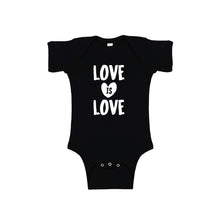 love is love onesie - black - soft and spun apparel