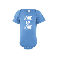 love is love onesie - carolina blue - soft and spun apparel