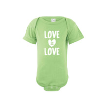 love is love onesie - key lime - soft and spun apparel