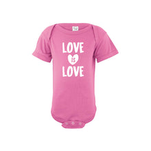 love is love onesie - raspberry - soft and spun apparel
