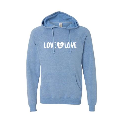 love is love pullover hoodie - pacific - soft and spun apparel