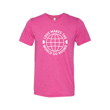 love makes the world go round t-shirt - berry - soft and spun apparel