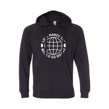 love makes the world go round pullover hoodie - black - soft and spun apparel