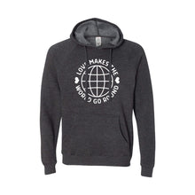 love makes the world go round pullover hoodie - carbon - soft and spun apparel