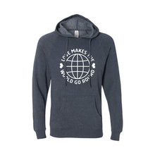 love makes the world go round pullover hoodie - midnight navy - soft and spun apparel