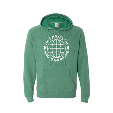 love makes the world go round pullover hoodie - sea green - soft and spun apparel