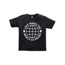 love makes the world go round toddler tee - black - soft and spun apparel