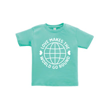 love makes the world go round toddler tee - caribbean - soft and spun apparel