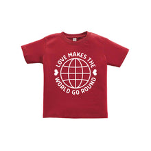 love makes the world go round toddler tee - garnet - soft and spun apparel