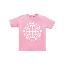 love makes the world go round toddler tee - pink - soft and spun apparel