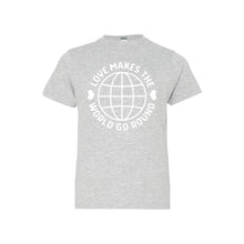 love makes the world go round - heather - soft and spun apparel