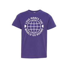 love makes the world go round - purple - soft and spun apparel