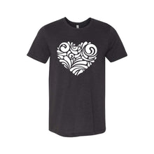 valentine heart swirl t-shirt - black - soft and spun apparel