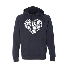 valentine heart swirl pullover hoodie - classic navy - soft and spun apparel