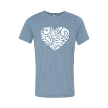 valentine heart swirl t-shirt - denim - soft and spun apparel
