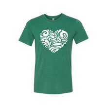 valentine heart swirl t-shirt - grass green - soft and spun apparel