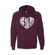 valentine heart swirl pullover hoodie - maroon - soft and spun apparel