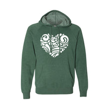 valentine heart swirl pullover hoodie - moss - soft and spun apparel