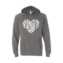 valentine heart swirl pullover hoodie - nickel - soft and spun apparel