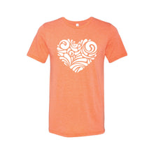 valentine heart swirl t-shirt - orange - soft and spun apparel